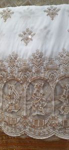 Ladies Georgette Net Cutwork Dulha-Dulhan Embroidered Fabric