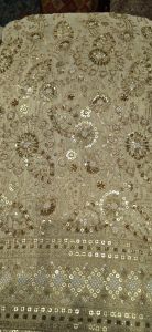 Ladies Heavy Cutdana Daman Tissue Silk Fabric