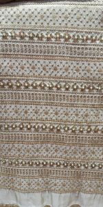 Ladies Luxury Cutdana Embroidered Tissue Silk Fabric