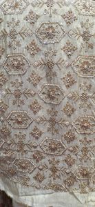 Ladies Premium Cutdana Embroidered Tissue Silk Fabric