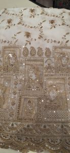 Ladies Rose Gold Dulha Dulhan Daman Fabric