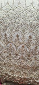 Ladies Tissue Silk Heavy Embroidered Daman Fabric