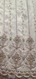 Ladies Tissue Silk Multicolor Daman Designer Fabric