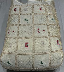 Ladies Tissue Silk Patola Cutdana Embroidered Fabric