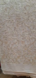 Ladies White Georgette Thread Work Fabric