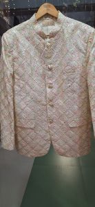 Mens Pink Raw Silk Jodhpuri Coat
