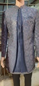 Mens Purple Indo Western Wedding Suit