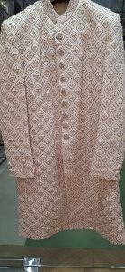 Mens Rose Gold Resham Work Wedding Sherwani