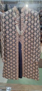 Mens Royal Blue Sherwani Set