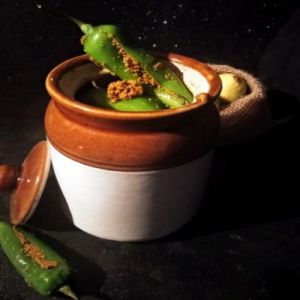 Stuffed Masala Green Chilli Pickle