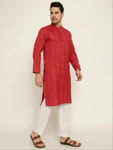 Mens Festive Tussar Silk Kurta Pajama