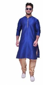 Mens Traditional Tussar Silk Kurta Pajama