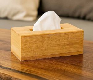 Bamboo Tissue Box Holder