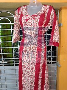 Ladies Minimal Chic Printed Cotton Nighty