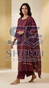Burgundy Kurta Set
