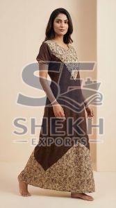 Ladies Breathable Printed Cotton Nighty