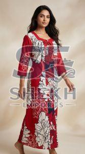Ladies Relax Fit Printed Cotton Nighty