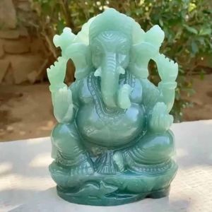 Gemstone Green Aventurine Ganesha Idol