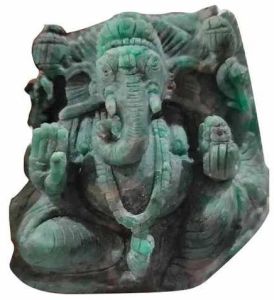 Green Emerald Ganesh Ji Statue