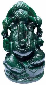 Greenish Blue Sapphire Ganesha Idol