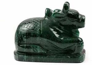 Synthetic Emerald Nandi Idol