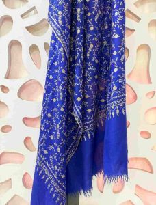 Elegant Blue Pure Kashmiri Pashmina Shawl