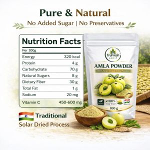 Trufresh Amrut Amla Powder 100g Solar Dried Indian Gooseberry Vitamin C Rich Immunity Booster