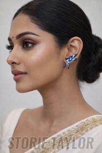 Blue Enamel Earrings
