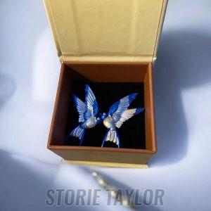 Blue Enamel Earrings