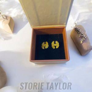 Gold Metal Alloy Earrings