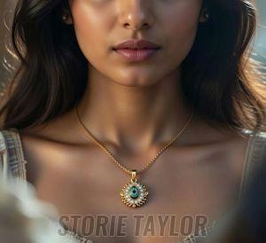 Green Metal Stone Pendant