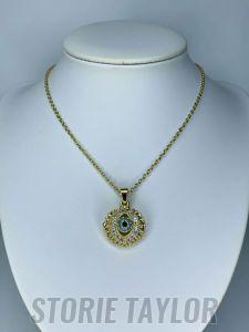 Green Metal Stone Pendant