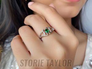 Green Silver Ring