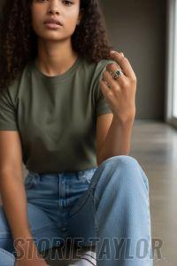 Green Silver Ring