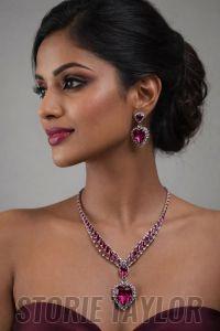 Red Crystal Pendant Set
