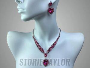 Red Crystal Pendant Set