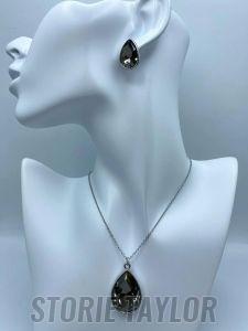 White Crystal Pendant Set