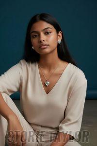 White Metal With Crystal Pendant