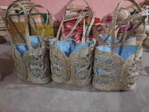 Handmade Brown Sabai Grass Handbag
