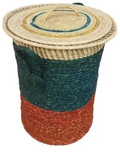 Multicolor Sabai Grass Laundry Basket