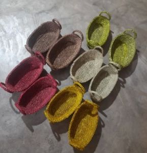 Oval Shape Handmade Sabai Grass Fruit Basket