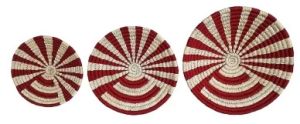 Red White Sabai Grass Wall Plates