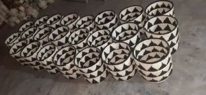 White and Black Sabai Grass Planter
