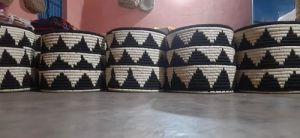 White and Black Sabai Grass Planter