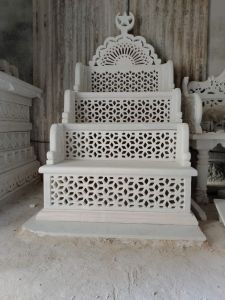 Handcrafted White Marble Masjid Mimber
