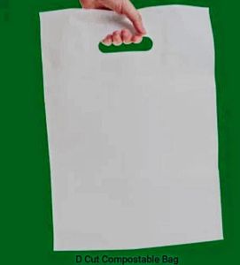 10×16 Inches Compostable Shopping D Cut Carry Bags