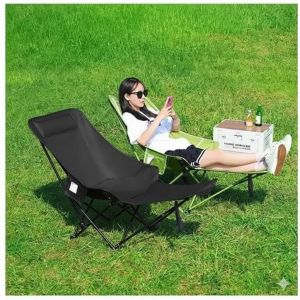 Foldable Camping Chair With Footrest