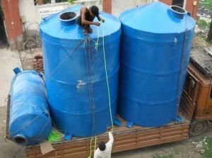 Blue FRP Acid Storage Tank