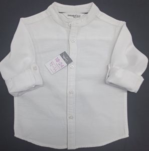 Boys Plain White Cotton Kurta Shirt