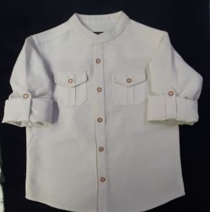 Boys Premium Grey Plain Cotton Shirt